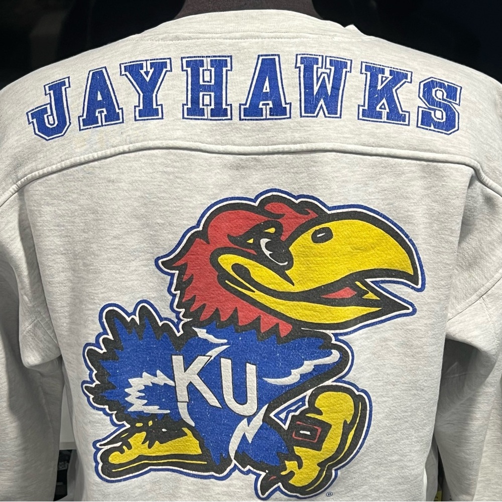Vtg 90’s Galt Sand Kansas Jayhawks KU Crewneck Sweatshirt Large NCAA Rock Chalk - Picture 7 of 13